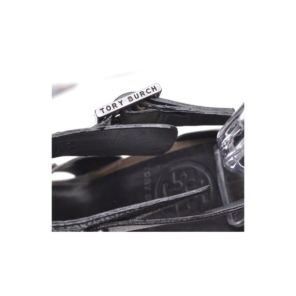 Tory Burch Teagan Stingray Vegan Gladiator Sandals Caged Heels 8 M - Picture 8 of 8